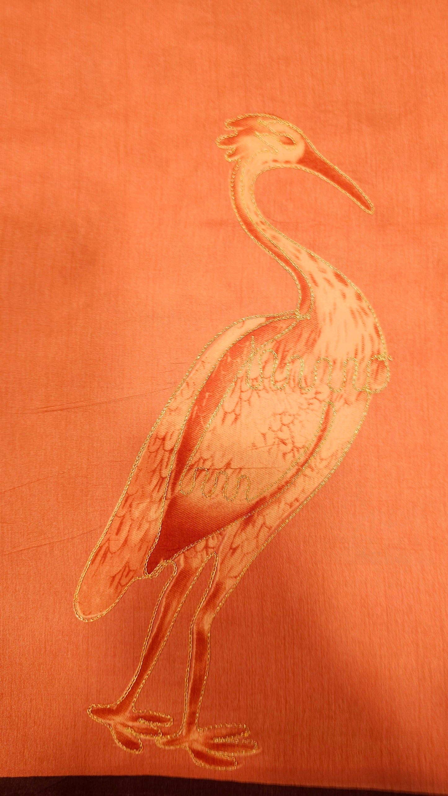 Pink Crane Art Silk Saree