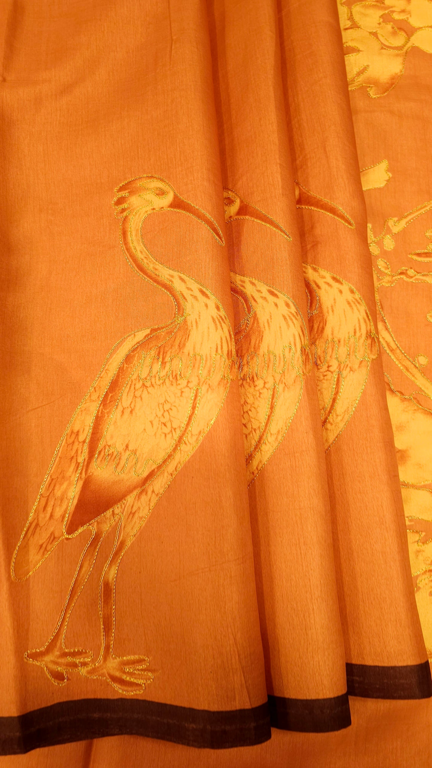 Pink Crane Art Silk Saree