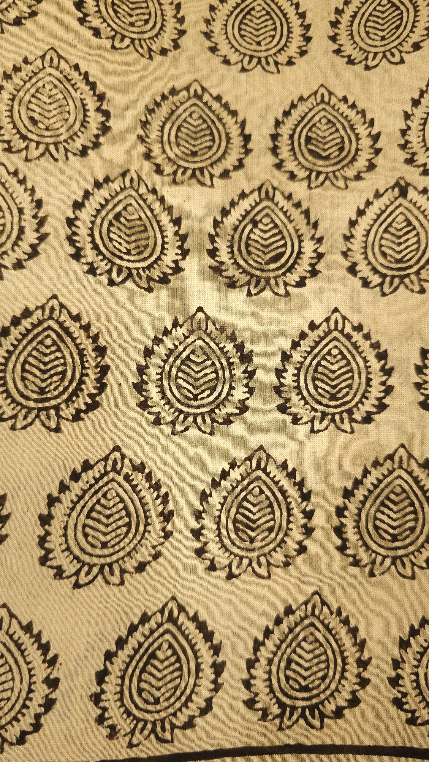 Beige & Black Maheshwari Silk