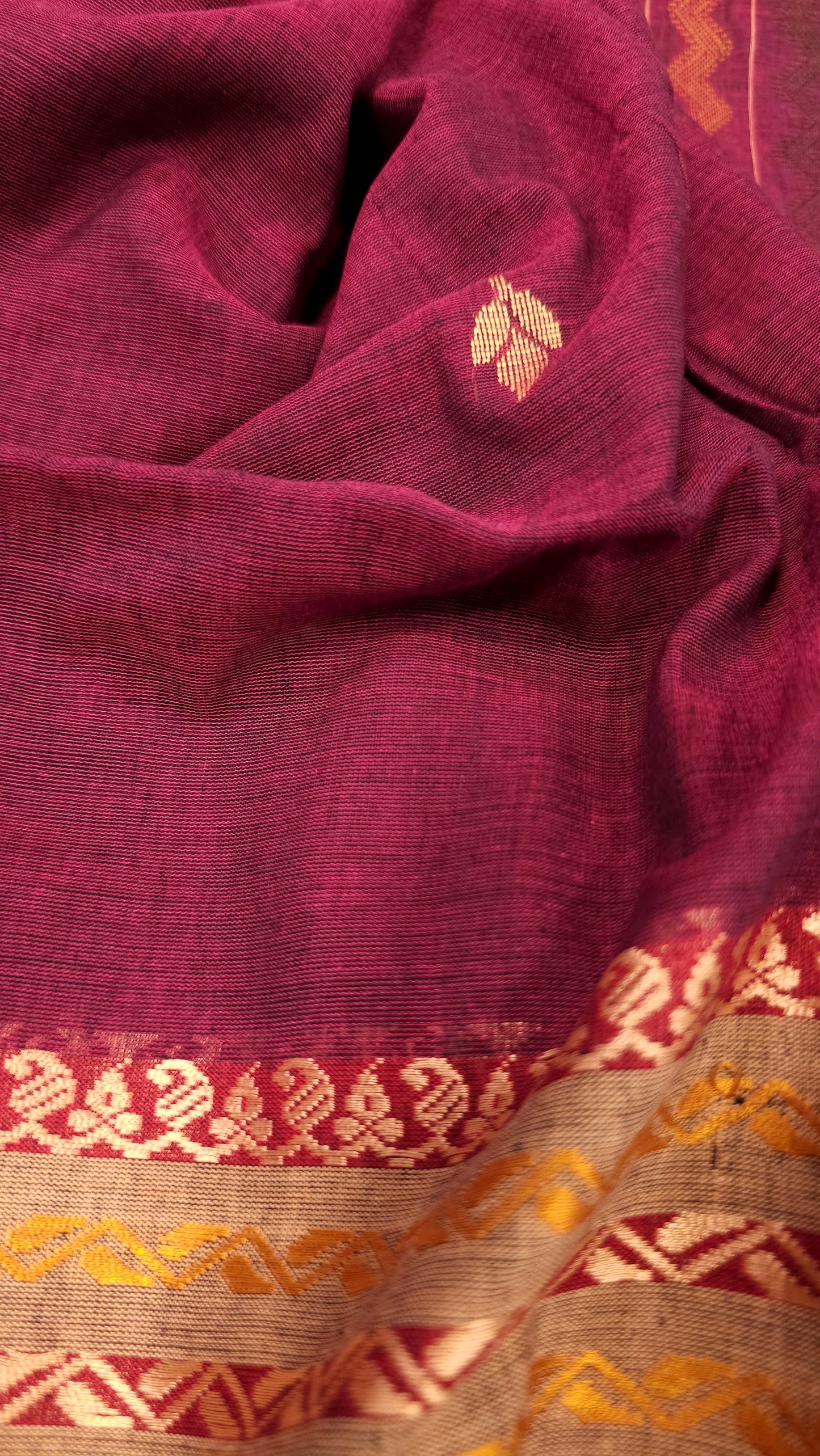 Purple Khadi Cotton with Threadwork