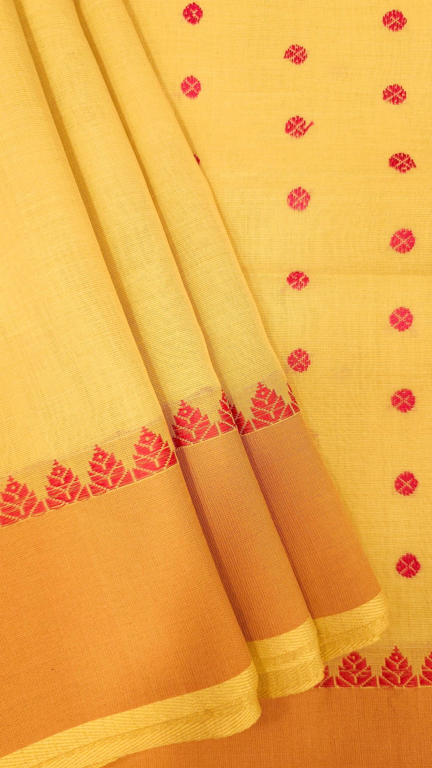 Cream & Pink Khadi Cotton