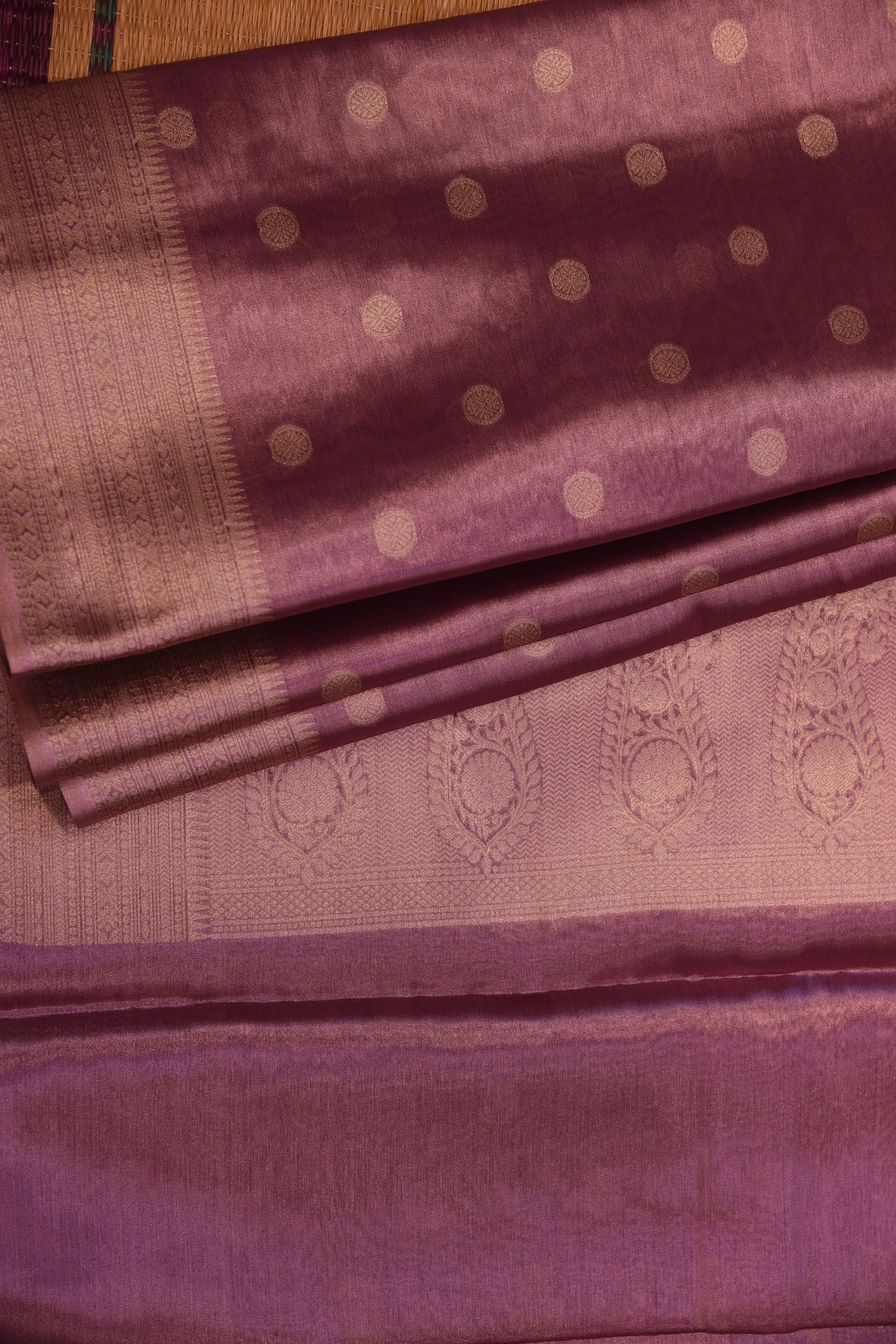 Lilac Round Butta with Organza Saree