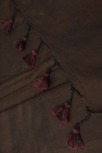 Chocolate Brown Chumki Saree